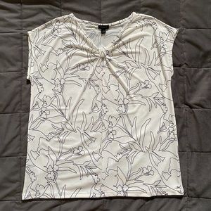 Ann Taylor Factory Floral Bow Top